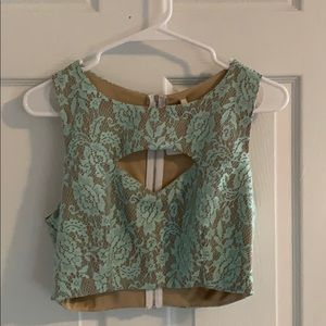 Lace peep hole crop top